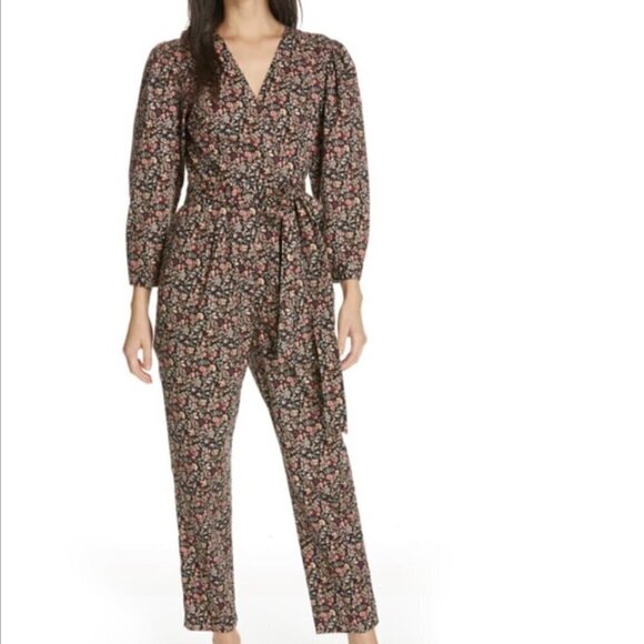 Rebecca Taylor La Vie Gitane Floral Jumpsuit Size L - Picture 1 of 13